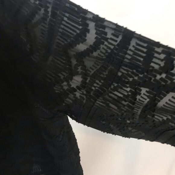 Chico's Sheer Tunic Blouse Women's Plus Size XXL Black Geometric 3/4 Sleeves - Picture 4 of 13